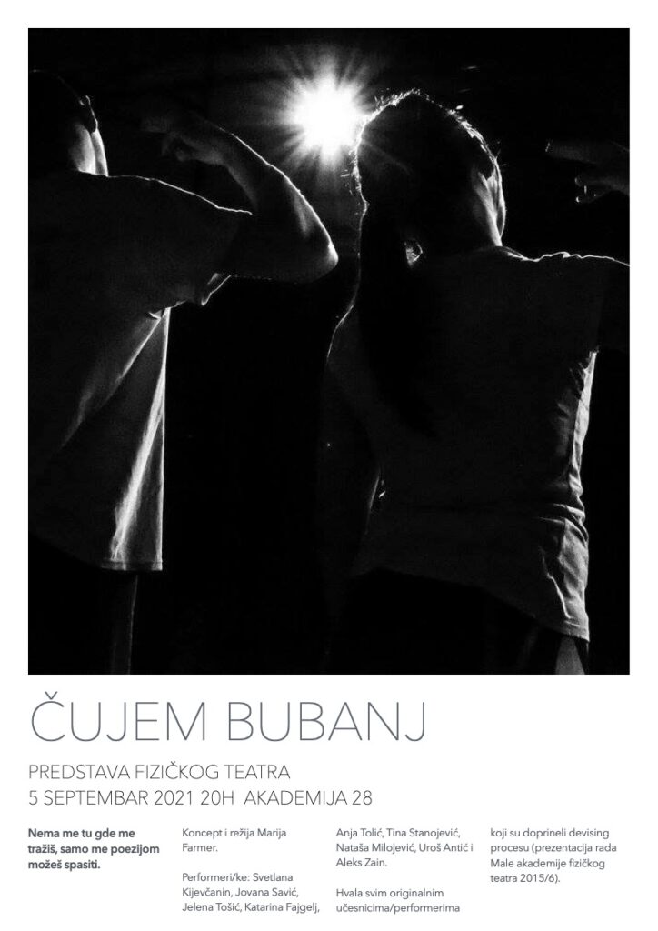 Cujem-bubanj-724x1024 Čujem bubanj, predstava fizičkog teatra u Akademiji 28