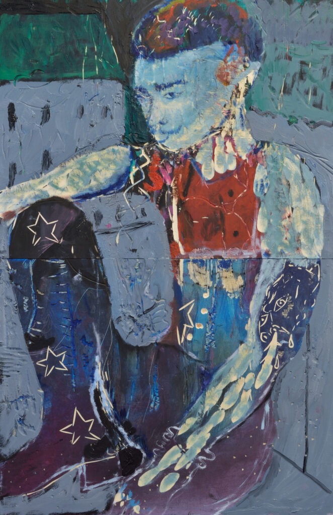 Nebojsa-Despotovic-Na-hladnom-mermeru-2021-akril-i-ulje-na-izrezbarenom-drvetu-45x70-cm-662x1024 "Kad ne bi bilo vetra lišće ne bi šaputalo", izložba Nebojše Despotovića u Beogradu