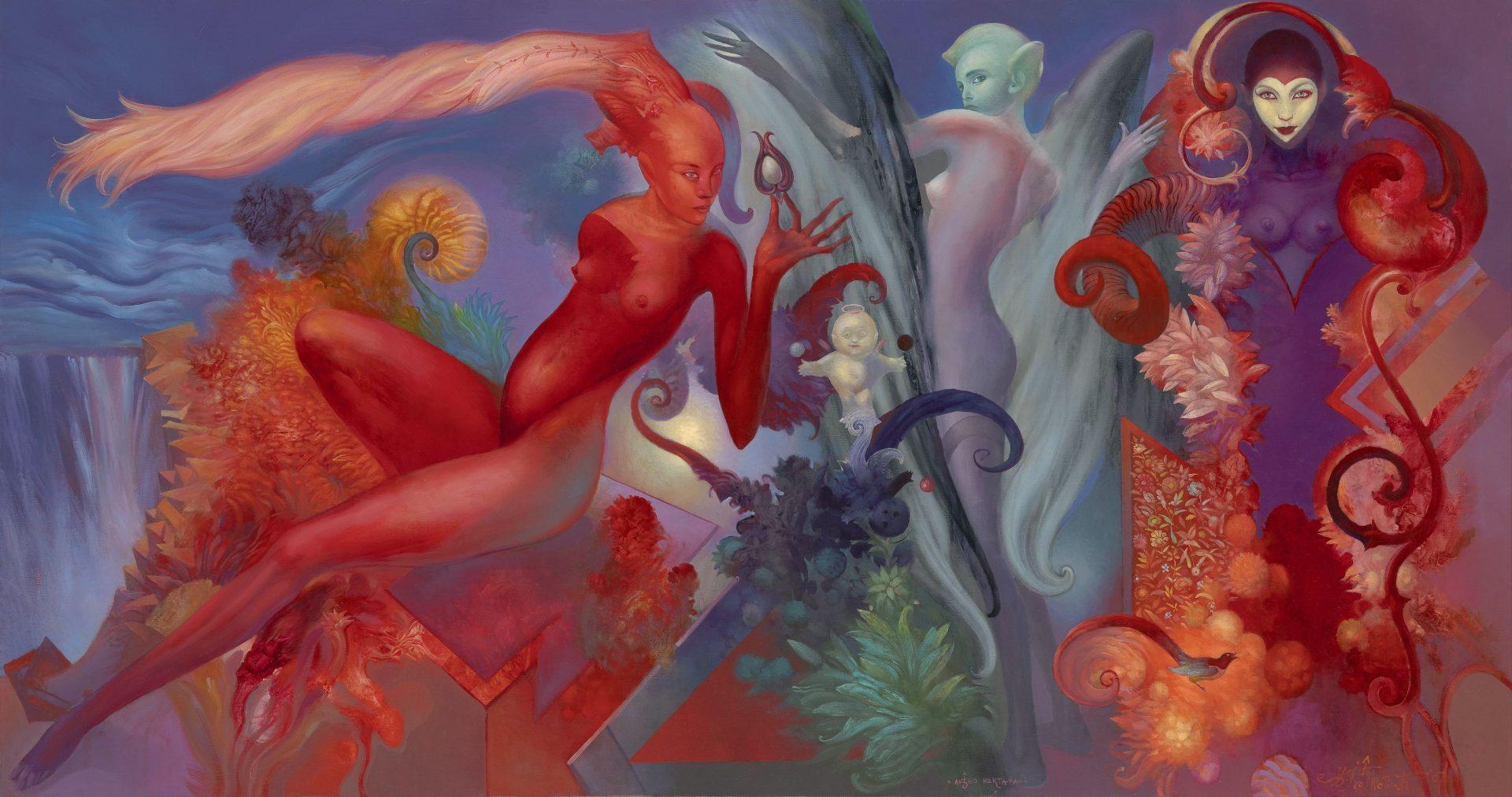 Andjeo-nektara-85x160cm-ulje-na-platnu-2007-1920x1012 Izložba slika Željka Đurovića u Likovnoj galeriji Zadužbine Ilije M. Kolarca