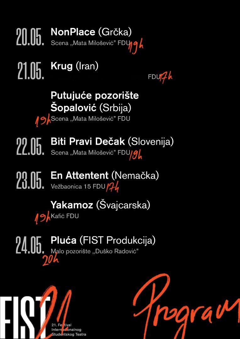 FIST-PROGRAM-1-764x1080 Počinje 21. FIST na Fakultetu dramskih umetnosti